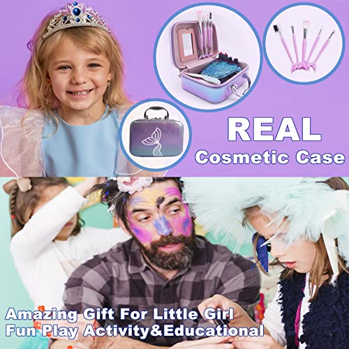 10Leccion Kids Makeup Set for Girls - Non Toxic Washable Mermaid Makeup Kit, Little Mermaid Toys for Girl 5-7, 8-12，Princess Dress up Beauty Vanity Set，Ideal Party Gifts for Halloween Christmas and Birthday - Image 5
