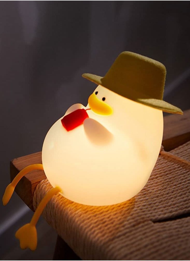 Y&D Duck Night Light Rechargeable Silicone Lamp 3 Gear Dimmable Adjust Color Kids Nightlight Bedside with 30 Minutes Timer and Touch-Sensitive for Room Bedrooms  - Image 1