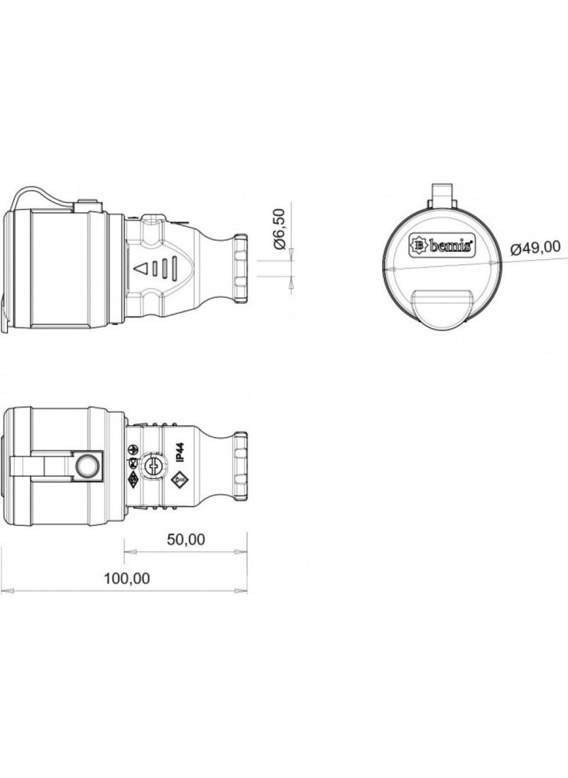 Bemis Bemıs Single Phase Rubber Extension Socket - BK1-1402-2311  - Image 2