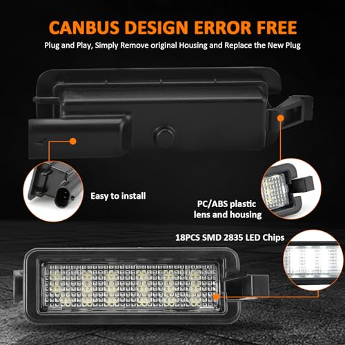 Bestview LED License Plate Lights Tag Lamp Assembly for 2015-2020 Dodge Charger Challenger Chrysler 300 Pacifica and Compass Pickup Truck Rear License Plate Lamp,Pack of 1 - Image 5