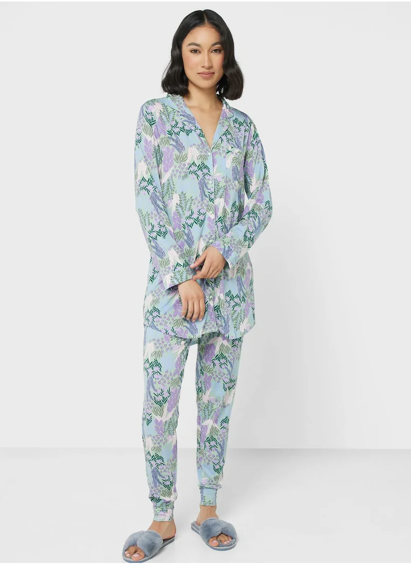 hunkemoller High Waist Printed Pyjama Pants