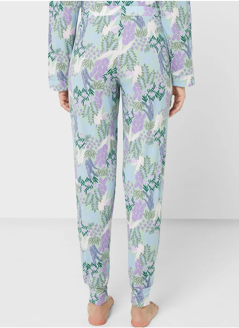 hunkemoller High Waist Printed Pyjama Pants