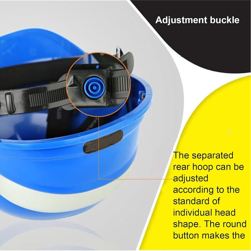klarako Blue Safety Hard Hat, Protective Equipment with Full Brim, Adjustable Helmet with Reflective Stripe for Construction, Port, Mine - Image 3