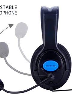 Generic Headphone Wired Headset With Microphone Stereo For PlayStation 4 PS4 Black  - Image 4