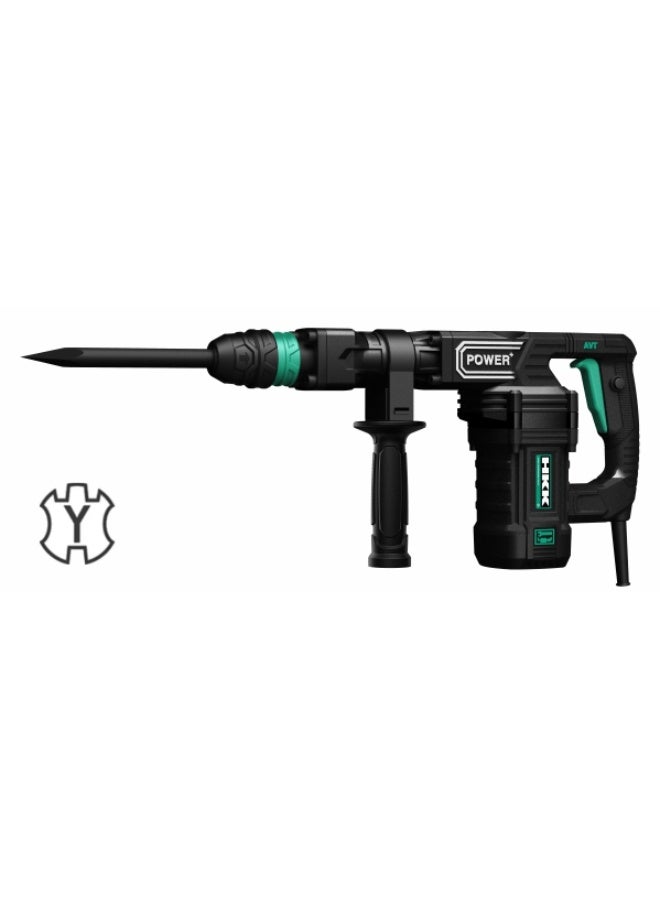 HKK 1200W Percussion Demolition Hammer, 28J High Impact Energy, 3750 Bpm Heavy-Duty Chipping Tool, Auxiliary Handle And Dust-Resistant Air Intake For Concrete And Masonry - Image 1