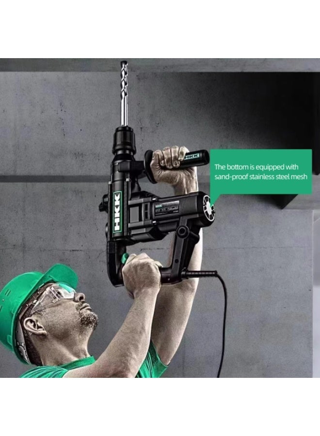 HKK 1200W Percussion Demolition Hammer, 28J High Impact Energy, 3750 Bpm Heavy-Duty Chipping Tool, Auxiliary Handle And Dust-Resistant Air Intake For Concrete And Masonry - Image 3