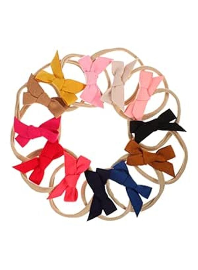 12 Pcs Soft Bow Headbands For Newborn Baby Girl Boy Toddlers Easy Fit Hair Bows - Image 1