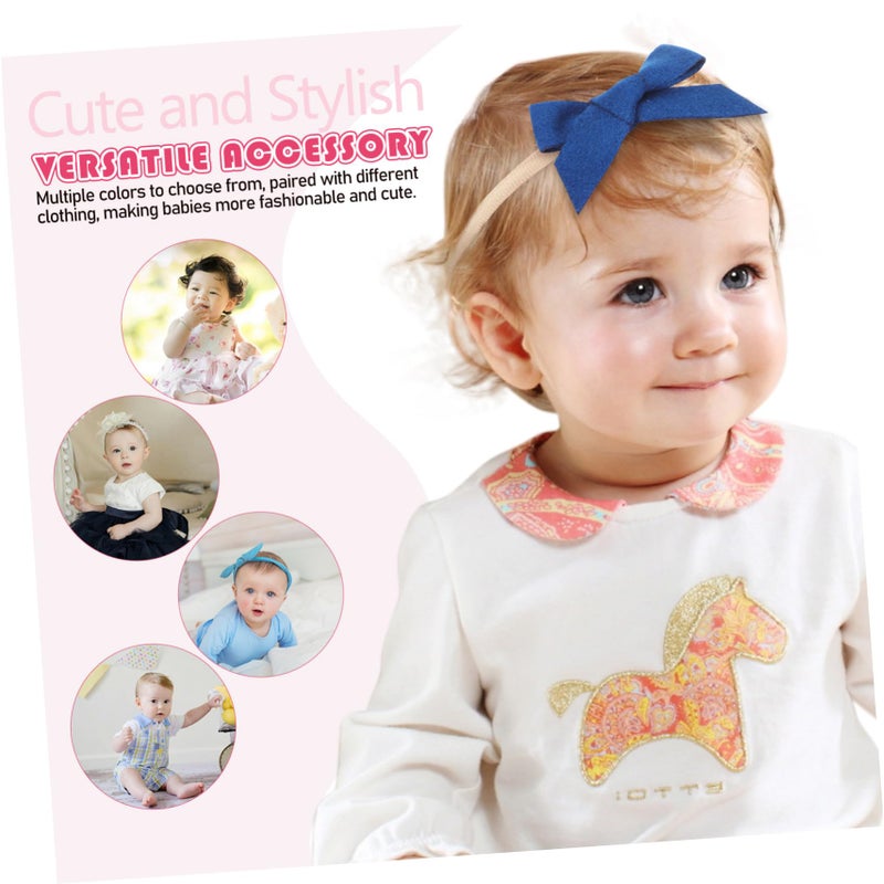 12 Pcs Soft Bow Headbands For Newborn Baby Girl Boy Toddlers Easy Fit Hair Bows - Image 4