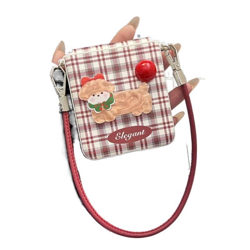 Protective Case | Cover for Samsung Galaxy Z Flip 4 | Plaid | Plaid Pattern | 3D Bow Design - Image 2