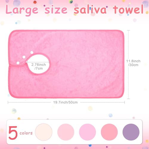 Hercicy Full Coverage Pullover Toddler Baby Bibs Terry Cloth Bibs with Snap Button for 04 Years Unisex Feeding DroolingCute5 Pcs - Image 3