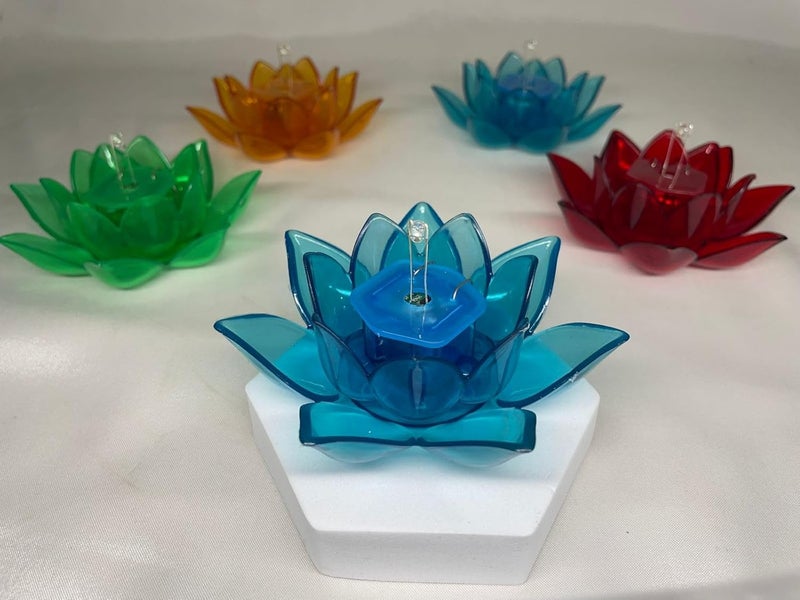 TED TECH Set of 8 Lotus Diya Water Sensor Diya Pani Diya Kamal Diya Led Lotus Diya Diya Lights Diwali Diya  - Image 3