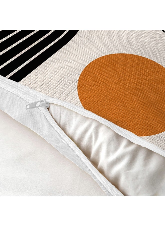 AEROHAVEN Premium Set of 5 Geometric Cotton Digital Printed Hand Stitched Throw Pillow/Cushion Covers - (Off-White, 16 x 16 Inch) - Image 5