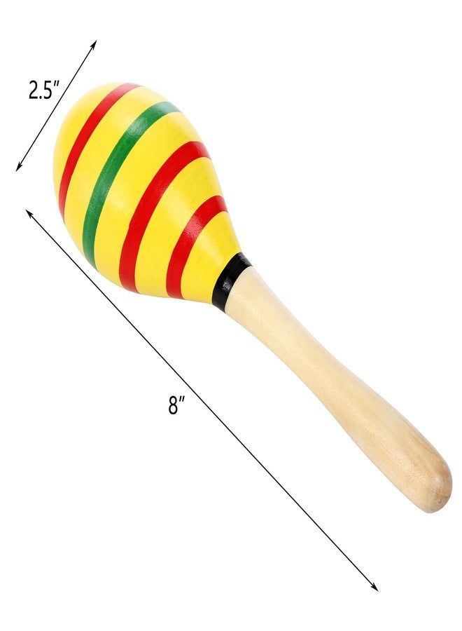 Hedume 12 Pack Wooden Festival Maracas, 8" Carnival Party Decoration Maracas, Shaker Sand Hammer Noisemaker for Musical Fun, Birthday Parties, Carnivals - Image 4