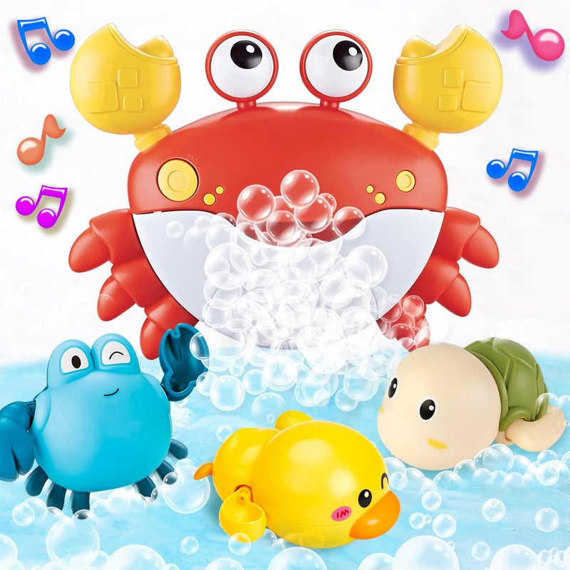 VConejo Baby Bath Toys for Toddlers Crab Bath Bubble Maker with 12 Songs 3 Pack Windup Pool Toys for Kid Bathtub Toys As Birthday Gift for Boys Girls - Image 4
