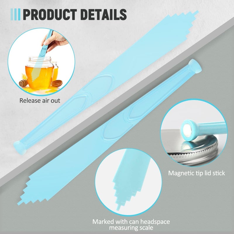 Pisol 2 Pieces Canning Tools Kit, 3 In 1 Magnetic Lid Lifter Jar Lid Lifter and Canning Bubble Popper Bubble Remover Measurer Canning Tools, Canning Supplies - Image 3