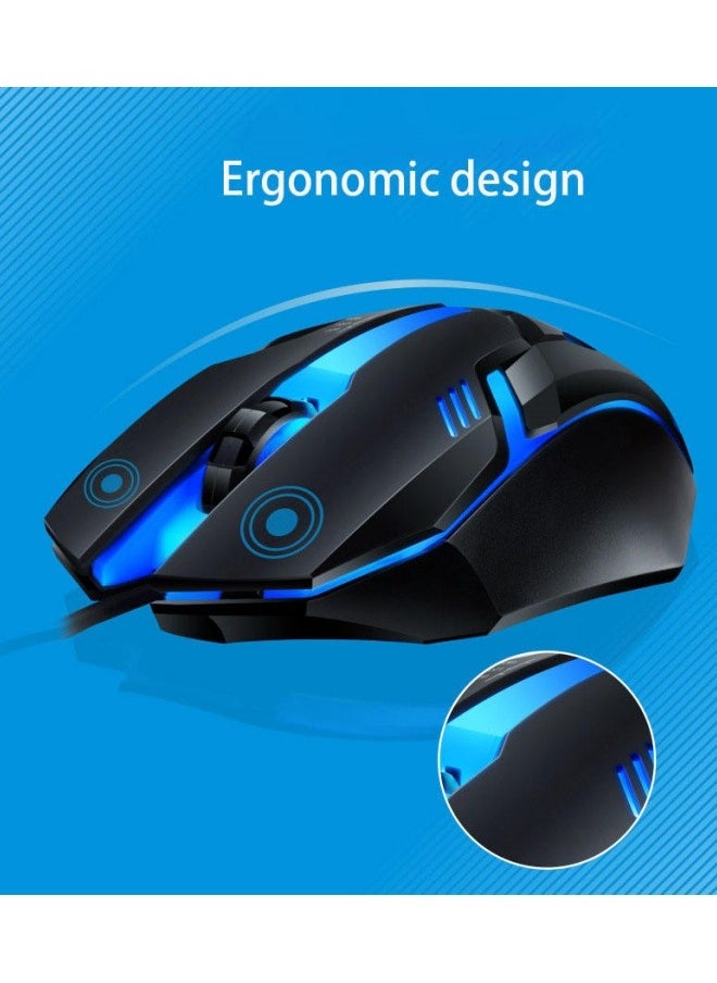 FPC - Rainbow Backlit Wired Keyboard and Mouse,Floating Keycap Strong, Wear-resistant, Comfortable Feel Keyboard for Business Office - Image 1