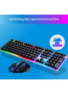 FPC Rainbow Backlit Wired Keyboard and Mouse,Floating Keycap Strong, Wear-resistant, Comfortable Feel Keyboard for Business Office  - Image 4
