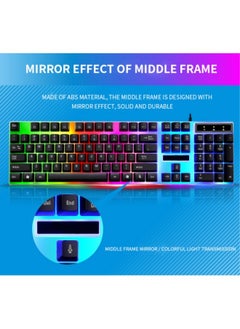FPC Rainbow Backlit Wired Keyboard and Mouse,Floating Keycap Strong, Wear-resistant, Comfortable Feel Keyboard for Business Office  - Image 3