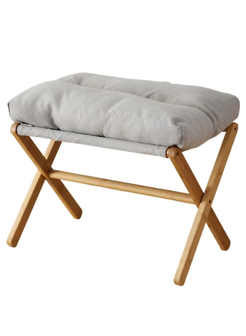 YelaJoy Ottoman Folding footrest Under-desk stool Small chair with removable footrest Fluffy 54x34x36cm (grey) - Image 1