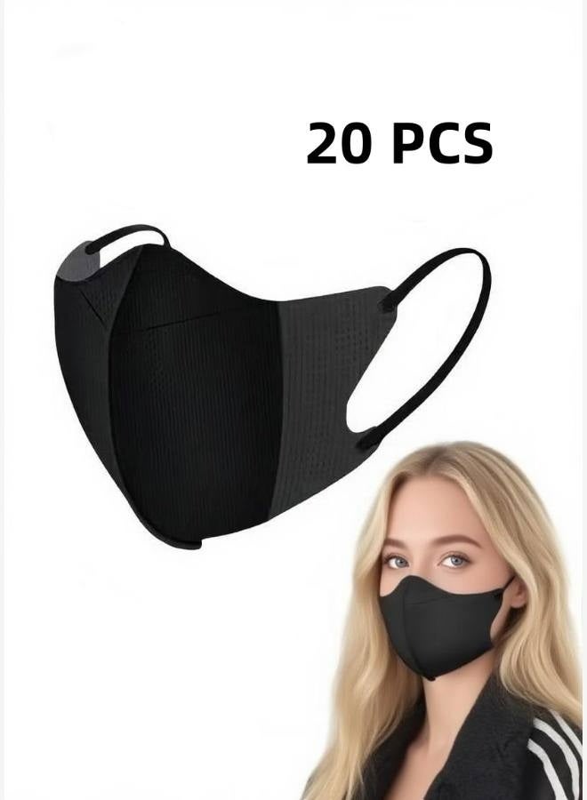Pack of 20 Disposable 3D Adult Masks 3-Layer Filter Protective Breathable Comfort Mask Ideal for Daily Use - Image 1