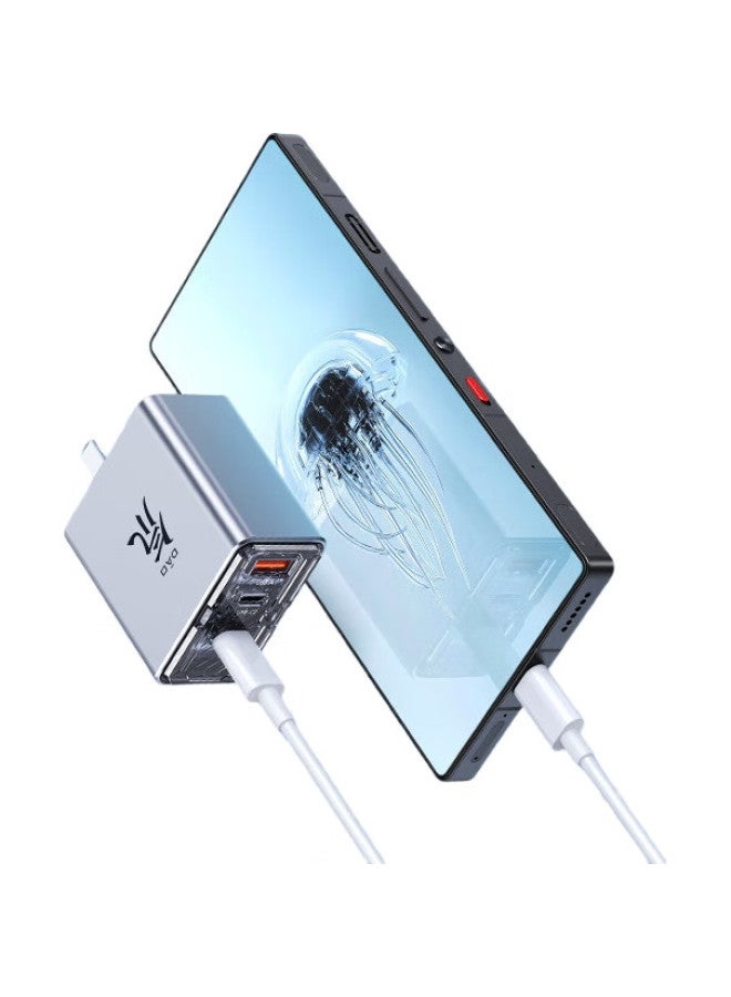 Nubia Red Devil Nubia Red Magic 80W Deuterium-Edge Gan Charger Set, Fast Charging Head Compatible With 10 Air/9S Pro, Samsung Phones, Apple 16 Laptops, Compatible With 45W/65W, With 100W Cable - Image 1