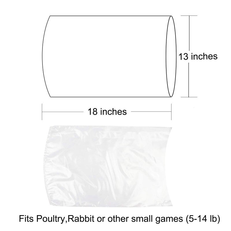 Morepack Poultry Shrink Bags,30 Pack 13x18Inches Clear Poultry Heat Shrink Wrap Freezer With 30 Zip Ties,a Silicone Straw for Chickens,Rabbits - Image 2