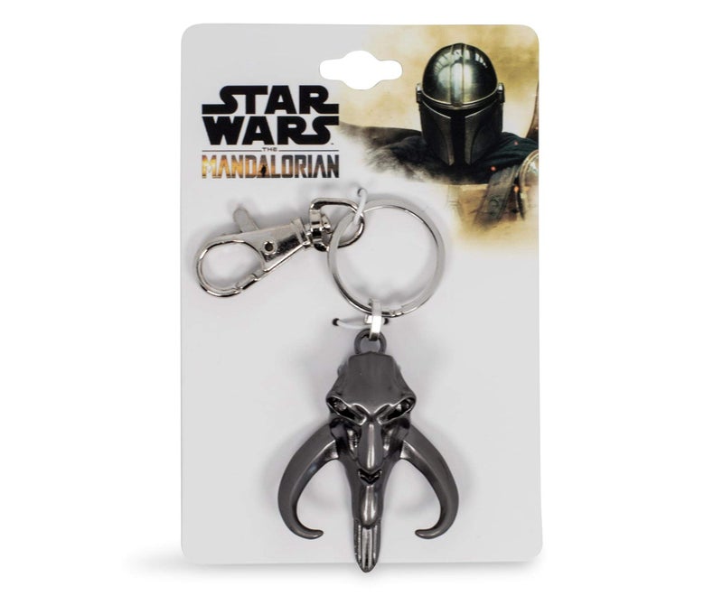 Star Wars Mandalorian Mythosaur Logo Car & Backpack Keychain Ring - Awesome & Heavy Duty 3D Flat Back Metal Key Holder Organizer - Cool Collectible Novelty Accessories for Men, Women & Millenials - Image 2