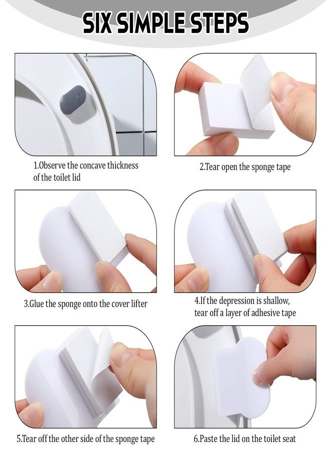 Yookeer 9 Pcs Toilet Seat Lifter Handle Toilet Lid Cover Lifter Seat Holder Avoid Touching Lift Tools Bathroom Accessories for Bathroom, Home Travel Office Hotel, White(Oval Style) - Image 5