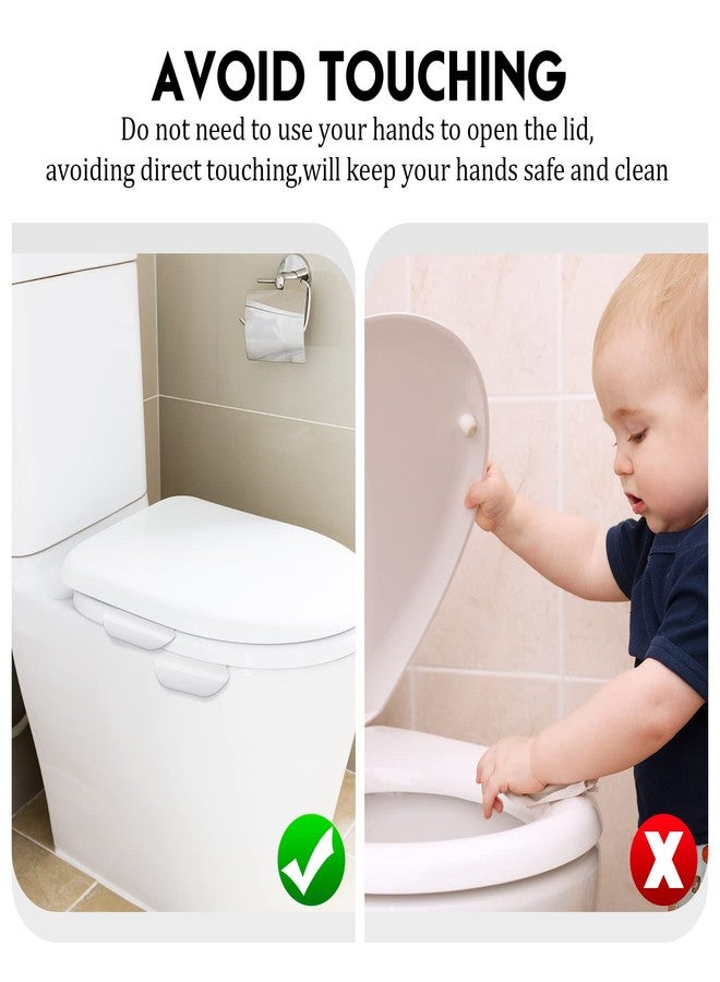 Yookeer 9 Pcs Toilet Seat Lifter Handle Toilet Lid Cover Lifter Seat Holder Avoid Touching Lift Tools Bathroom Accessories for Bathroom, Home Travel Office Hotel, White(Oval Style) - Image 4