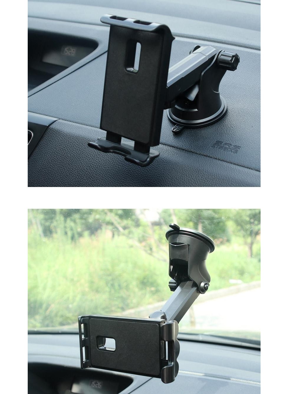 Coofbe In-Car Tablet Holder with Suction Cups, Glove Box and Windshield Adhesion, Telescopic Tablet Holder  - Image 1
