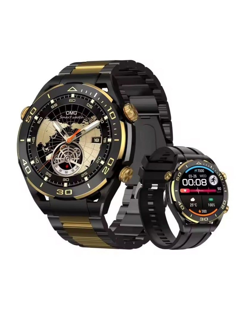 Kalobee SK 4 Pro Max Smart Watch Big Round AMOLED Screen With 2 Pair Of Straps And Wireless Charging - Image 1