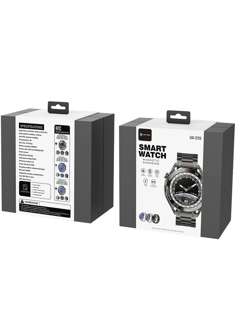 Lenyes Original AMOLED Smart Watch LW-225 (Blue/Black/Green) - Image 2