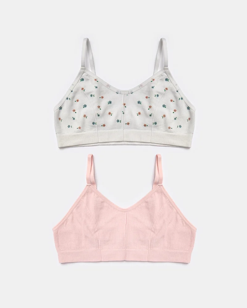 REDTAG Senior Girls White And Pink Comfort Bra  (Pack of 2)