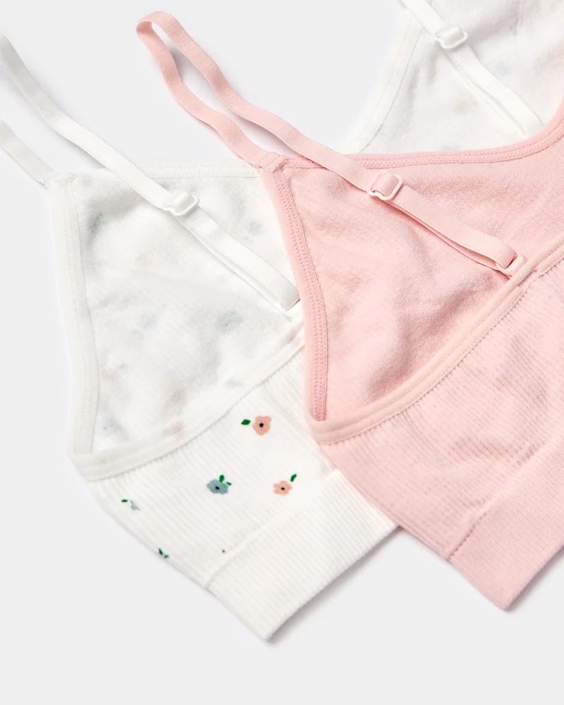 REDTAG Senior Girls White And Pink Comfort Bra  (Pack of 2)