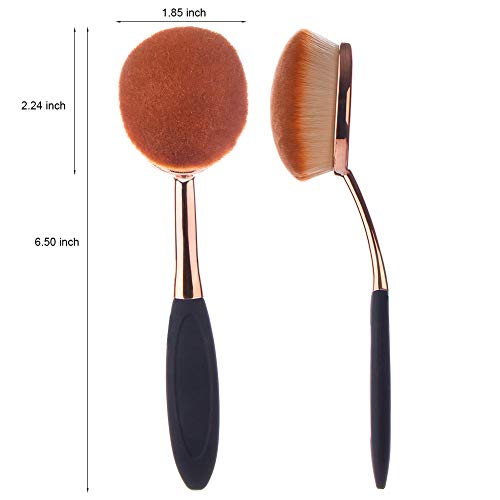 Yoseng Foundation Brush for Liquid Makeup - Rose Gold Oval Face Makeup Brush with Cover and Egg Cleaner| Soft Foundation Brushes for Cream & Liquid Foundation,Dust-Free Bristles Flawless Application - Image 3