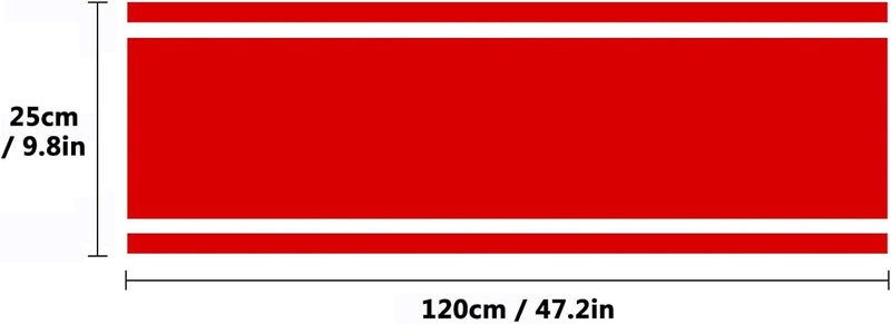 LANZMYAN Car Hood Decal Sticker DBS006 - Red Racing Stripe Vinyl Decoration - Image 5
