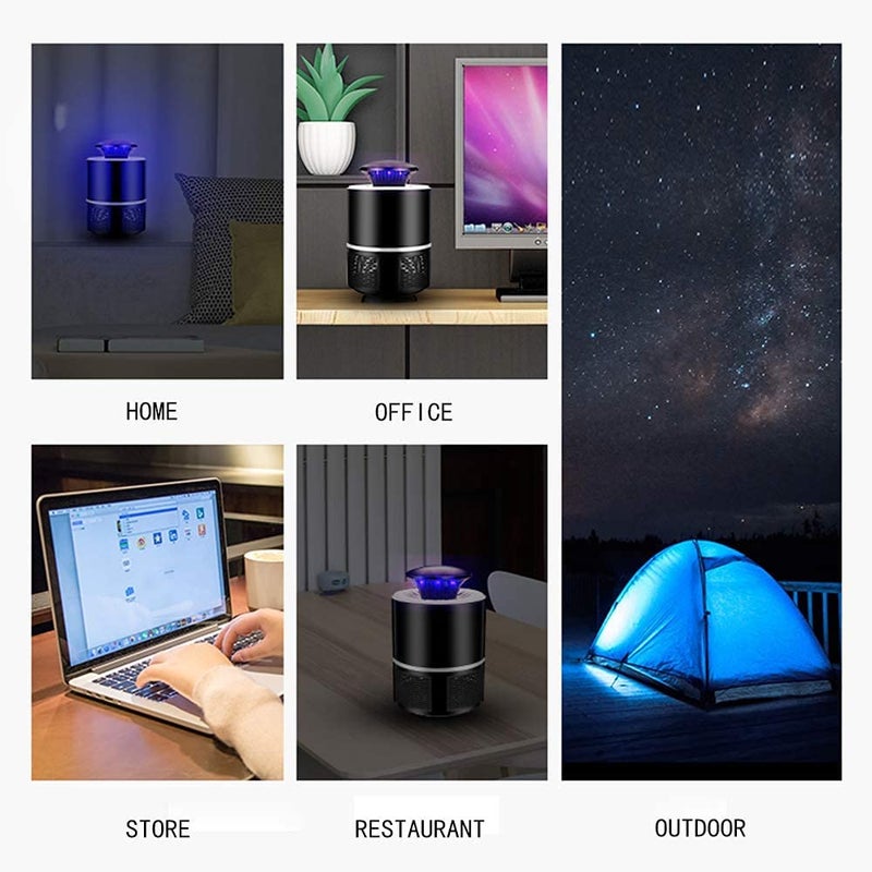 Orlenic Electric Bug Zapper Mosquito Killer Lamp, USB Powered Indoor and Outdoor Insect Trap, Safe Non-Toxic Mosquito Light with No Noise, Portable USB Mosquito Repellent Lamp, Black - Image 4