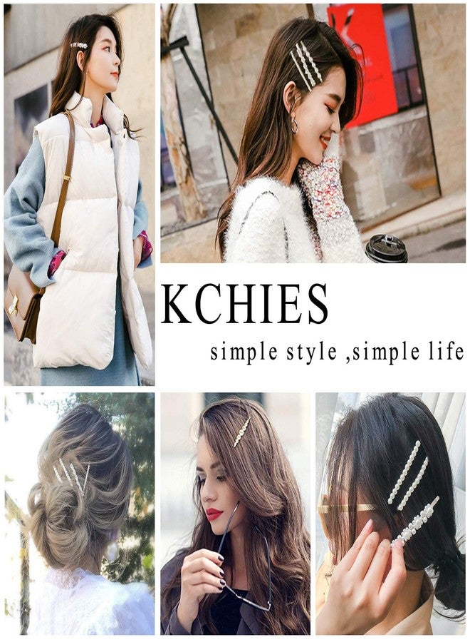 KCHIES Pearl Hair Clips Barrettes Silver Wedding Decorative Bobby Pins Women Girls Bridal Her Valentines Mother’s Day Birthday Prom Party Daily Wear Hair Styling Accessories Xmas Gift 6pcs - Image 2