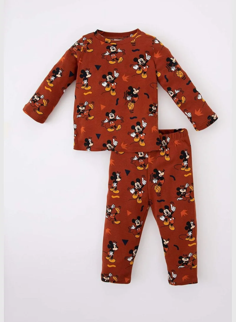 DeFacto 2 Pack BabyBoy Disney Mickey & Minnie Licenced Regular Fit Bike Neck Pyjamas