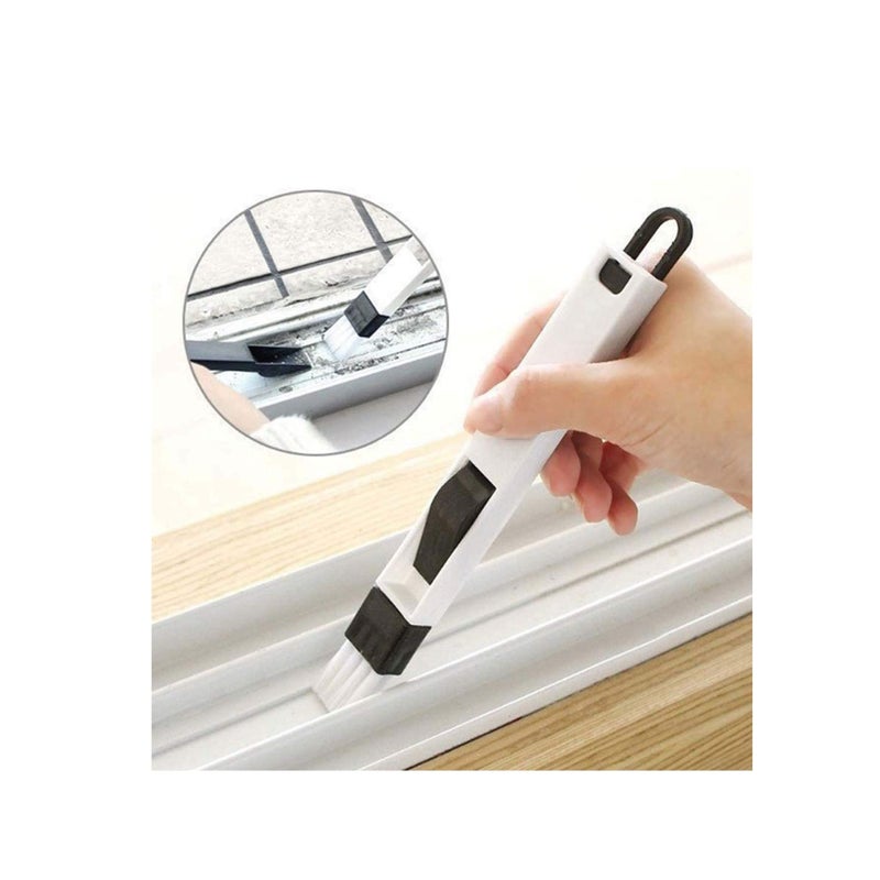 SOLARAE Window Groove Brush Window Track Door Groove Corner Detachable Cleaning Brush with Dustpan Multipurpose Hand-held Cleaning Brush Keyboard Cleaner Cleaning Tools - Image 1