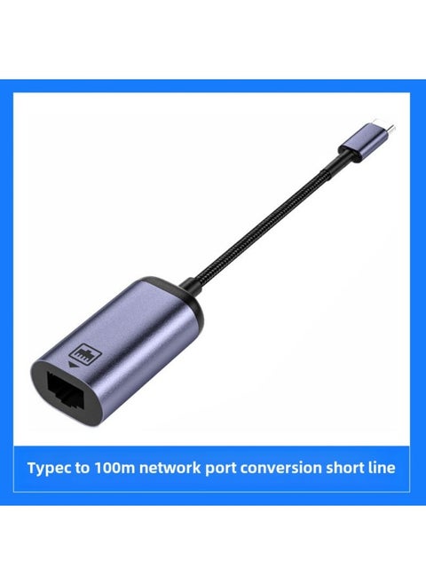 Type-C To RJ45 100 M Network Cable Interface Converter Laptop Adapter External Network Card Driver-free-Color:C Male To RJ45 100 M Short Line