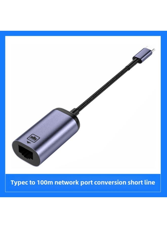 Type-C To RJ45 100 M Network Cable Interface Converter Laptop Adapter External Network Card Driver-free-Color:C Male To RJ45 100 M Short Line