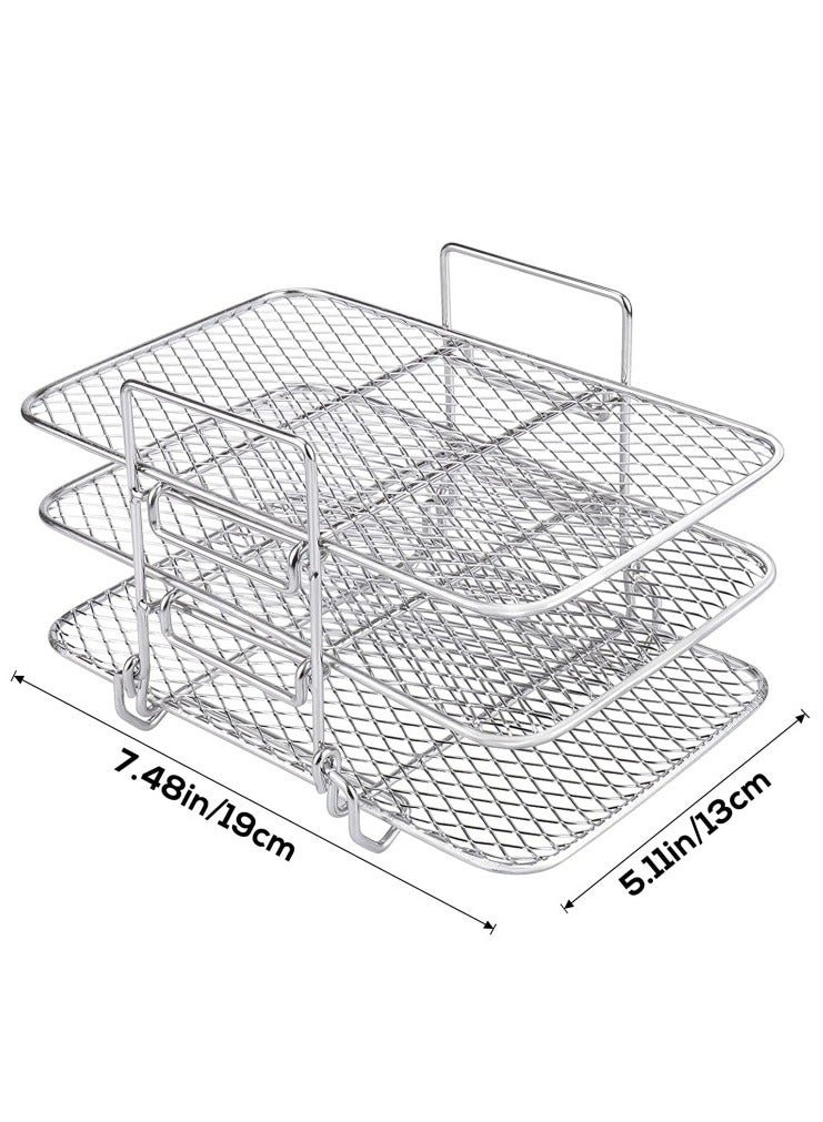 general Air fryer accessories Three-tier grill steamer rack compatible with DZ201 and DZ401 air fryer stainless steel air fryer accessories - Image 4