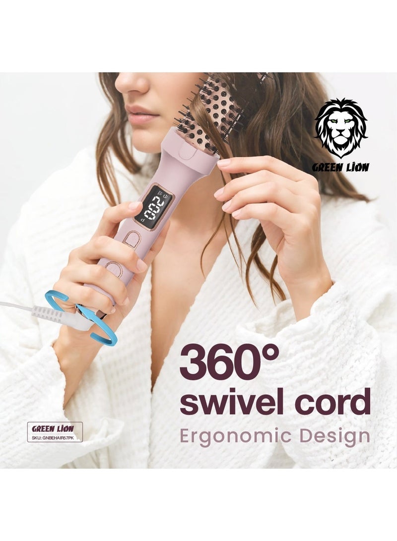 جرين ليون فرشاة تصفيف الشعر BELLA، فرشاة تجعيد الشعر، فرشاة فرد الشعر، تسخين سريع خلال 30 ثانية، تصميم مضاد للحروق، إيقاف تلقائي بعد 60 دقيقة، تصميم مريح - وردي - Image 2
