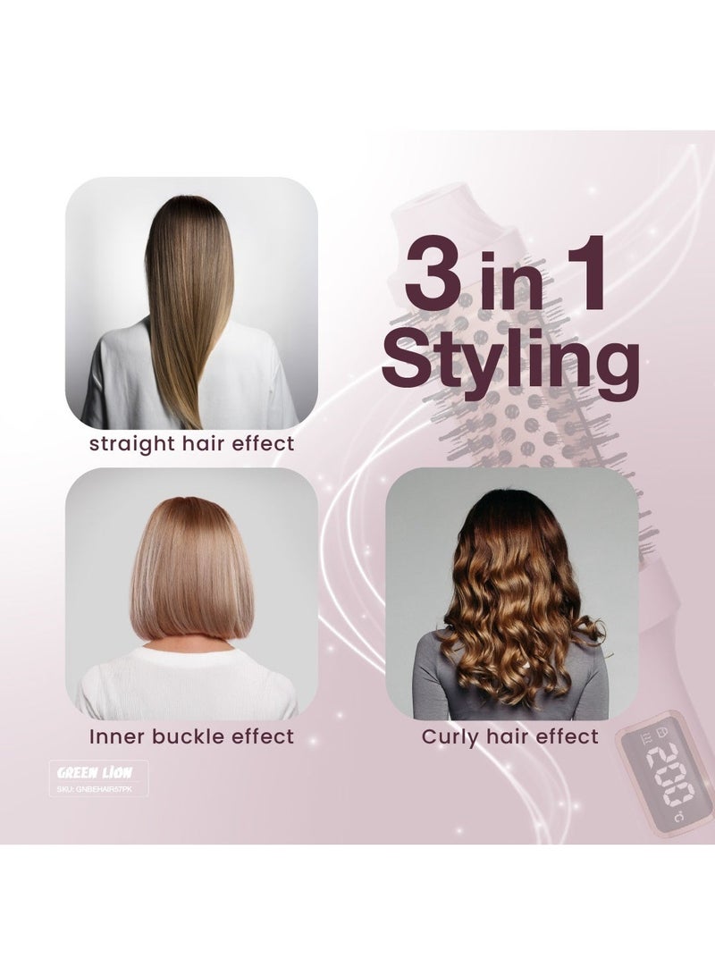 جرين ليون فرشاة تصفيف الشعر BELLA، فرشاة تجعيد الشعر، فرشاة فرد الشعر، تسخين سريع خلال 30 ثانية، تصميم مضاد للحروق، إيقاف تلقائي بعد 60 دقيقة، تصميم مريح - وردي - Image 4
