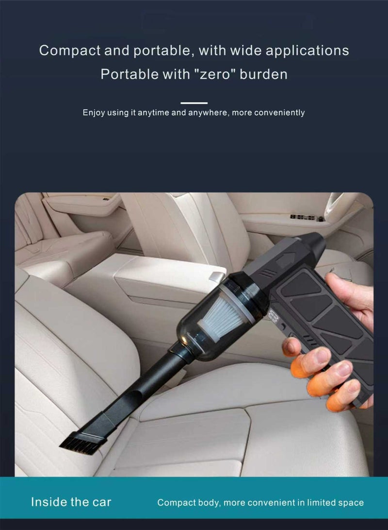 هوتو 2-في-1 مكنسه كهربائية ومنفاخ هواء كهربائي بقوة تربو عالية 350000RPM. منفاخ هواء لاسلكي يعمل بشاحن تايب سي. مكنسه كهربائيه بمؤشر بطارية وقوة شفط عالية. مجفف هواء ب4 سرعات قوية. مكنسة سيارة صغيرة وسهلة الاستخدام. - Image 3