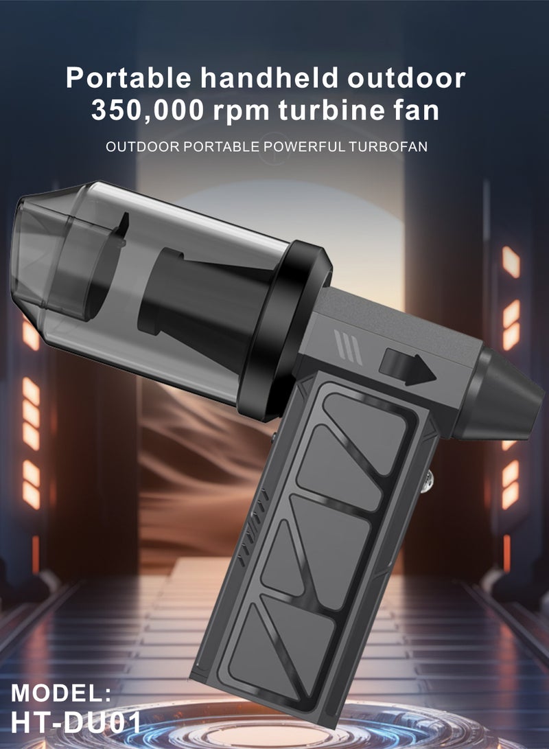 هوتو 2-في-1 مكنسه كهربائية ومنفاخ هواء كهربائي بقوة تربو عالية 350000RPM. منفاخ هواء لاسلكي يعمل بشاحن تايب سي. مكنسه كهربائيه بمؤشر بطارية وقوة شفط عالية. مجفف هواء ب4 سرعات قوية. مكنسة سيارة صغيرة وسهلة الاستخدام. - Image 5