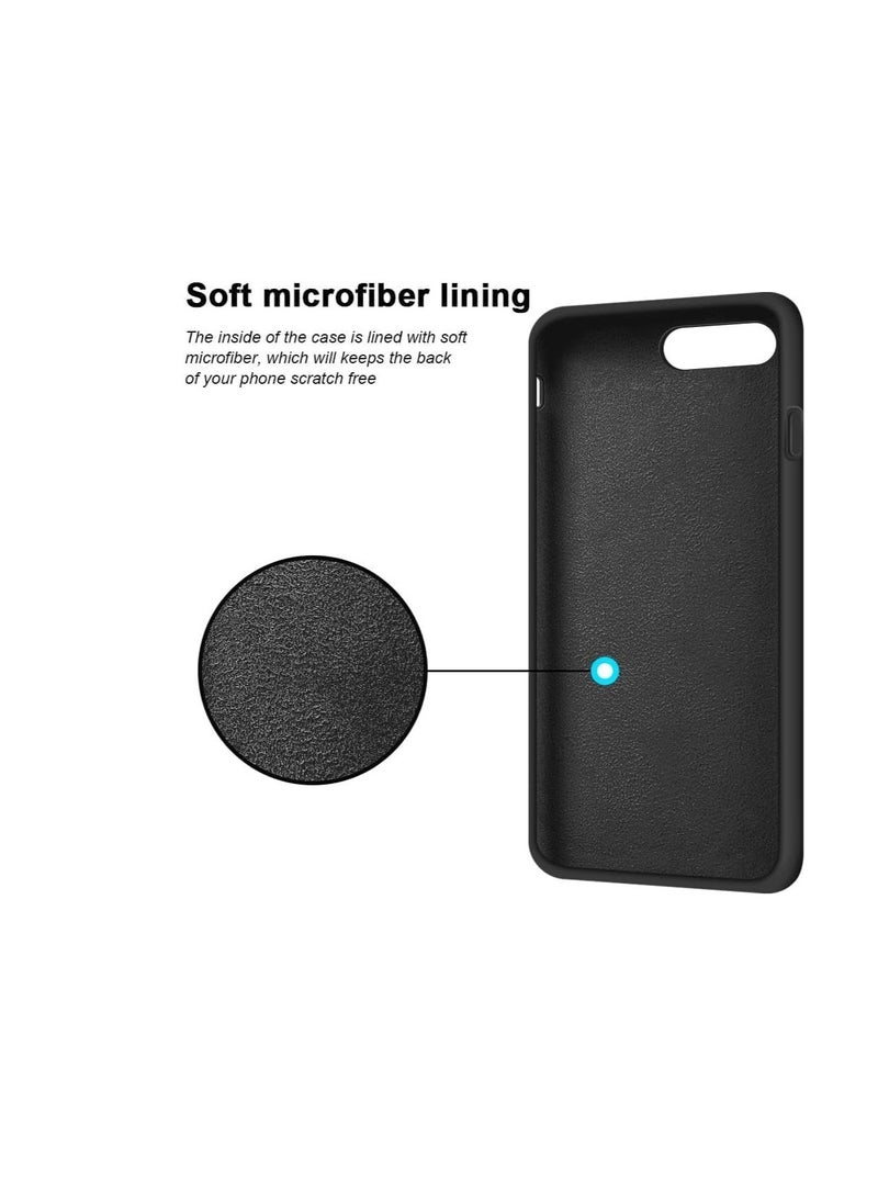 Generic - Compatible with iPhone 7/8, iPhone SE 2022, SE 2020, Case, Liquid Silicone Case, Full Body Protective Cover, Shockproof, Slim Phone Case, Anti-Scratch Soft Microfiber (Black) - Image 1