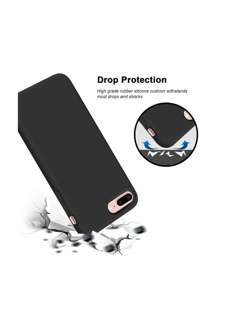 Generic - Compatible with iPhone 7/8, iPhone SE 2022, SE 2020, Case, Liquid Silicone Case, Full Body Protective Cover, Shockproof, Slim Phone Case, Anti-Scratch Soft Microfiber (Black) - Image 1