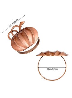 Patelai Pumpkin Napkin Ring Holders Thanksgiving Halloween Napkin Rings Fall Napkin Ring Holders Pumpkin Dinner Tables Rings For Thanksgiving Dinner Parties Weddings Family Gatherings (6 Pieces)  - Image 3